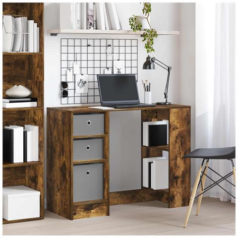 Scrivania Rovere fumé 100 x 40 x 75 cm Legno multistrato - Foto 2