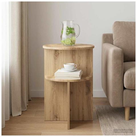 Tavolo laterale Rovere Artigianale Ø 39,5 x 55 cm - Foto 2