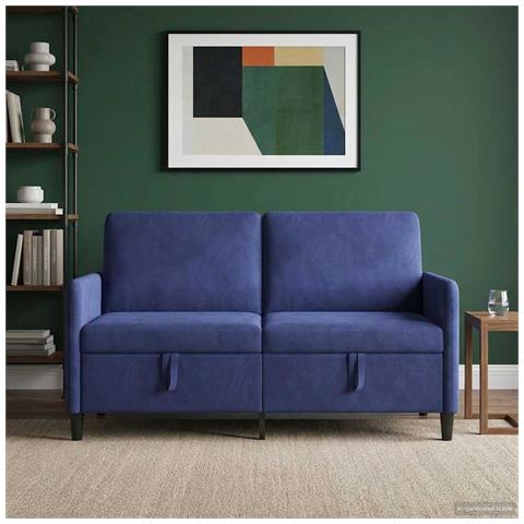 Divano con Storage Blu Polizia 152 x 78 x 87 cm Poliestere - Foto 2