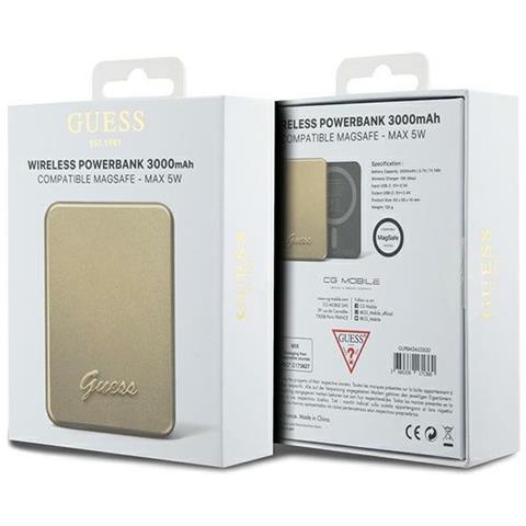 Induttore Di Alimentazione Magsafe Metal Script Logo 5w 3000mah - Oro - Foto 5