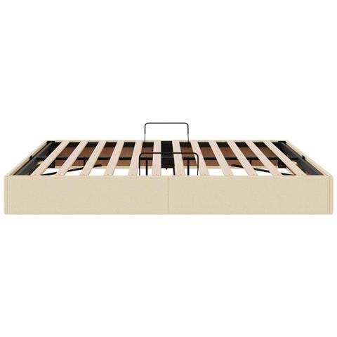 Letto ottomano con archiviazione Crema 180 x 200 cm Tessuto - Foto 10