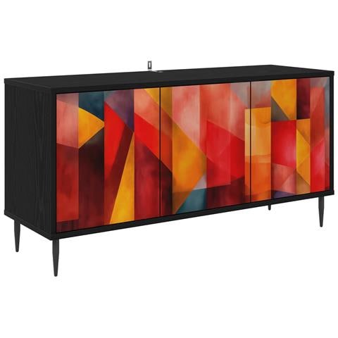 Mobile TV HEESCH 102 x 33 x 51 cm Rovere Nero - Foto 1
