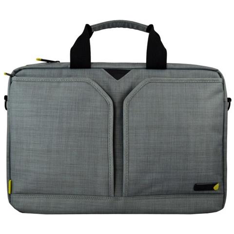 BORSA NB TECH AIR EVO 13.3" TAEVA001 tracolla regolabile e removibile, 2 tasche anteriori e 1 posteriore con cerniera, GRIGIO - Foto 1