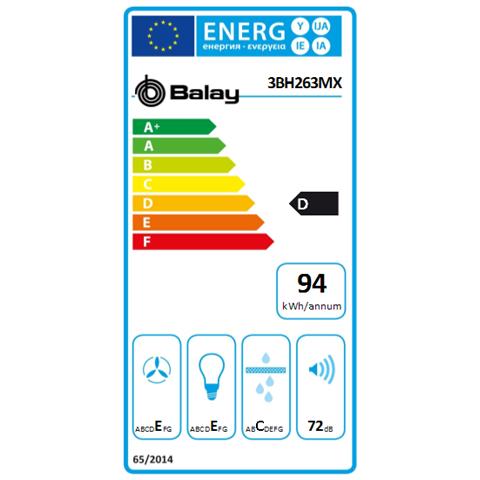 Cappa Classica Balay 222712 60 Cm 350 M3 / h 72 Db 146w - Foto 2
