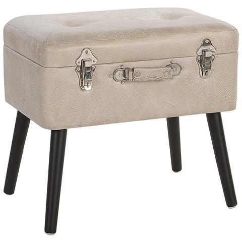 Poggiapiedi In Pelle Sintetica Beige Mallard - Foto 1