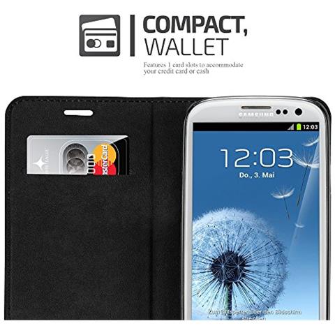 Custodia Compatibile Con Samsung Galaxy S3 / S3 Neo In Bruno Caffè - Coperchio Protettiva Con Chiusura Magnetica, Funzione Stand E Tasca Per Le Carte - Foto 2