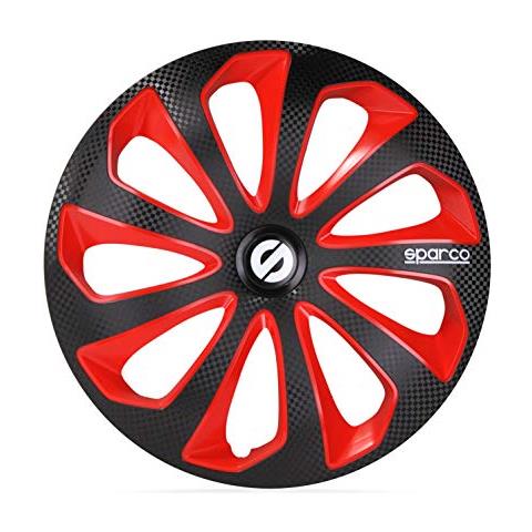 Sp 1575bkrdc Set Copricerchi Sicilia 15-inch Nero / rosso / carbonio - Foto 1