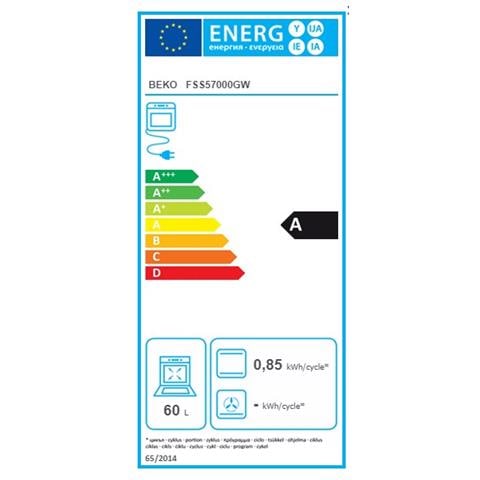 Cucina Elettrica FSS57000GW 4 Zone Cottura Forno Elettrico Statico Classe A Dimensioni 50 x 60 cm Colore Bianco Nero - Foto 3