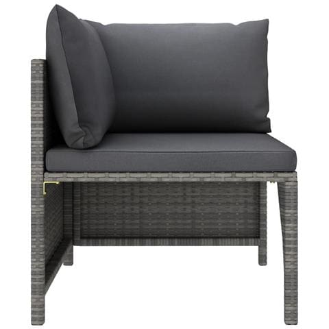 Divano Da Giardino A 2 Posti Con Cuscini Grigio In Polyrattan - Foto 2