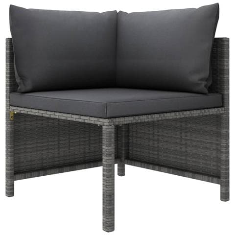 Divano Da Giardino A 2 Posti Con Cuscini Grigio In Polyrattan - Foto 6