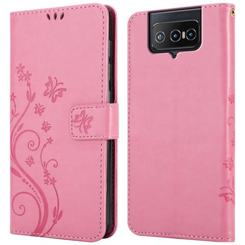 Cadorabo Custodia Compatibile Con Asus Zenfone 8 Flip In Rosa Fiore - Coperchio Protettivo In Design Floreale Con Chiusura Magnetica, Funzione Stand E Slot Per Carte - Foto 8