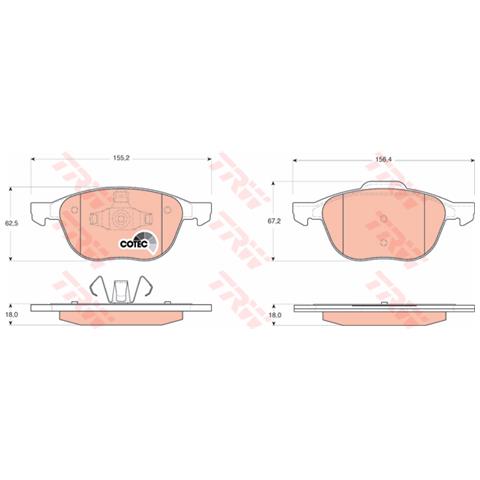 Pattini Freno Ford Focus Ii /c-max (03->) 1.8 Flex Gdb1583 - Foto 1