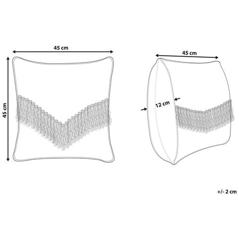 Cuscino Decorativo Sofca Bouclé 45 X 45 Cm Tinta Unita Beige - Foto 2