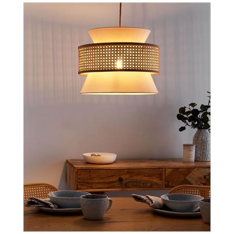 Lampadario Luyano Rattan Beige - Foto 1