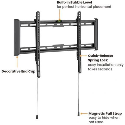 17.99.1222 Supporto Tv A Parete 2,03 M (80"") Nero - Foto 2