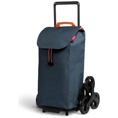 Carrello Trolley Portaspesa Richiudibile 2in1 A 6 Ruote Saliscale Con Sacca Antipioggia 52 Lt Gimi Tris - Grey - Foto 1