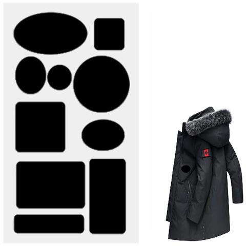Toppe Autoadesive Per Riparazione Vestiti, Piumini Multiforma, 5 Fogli Black - Foto 1
