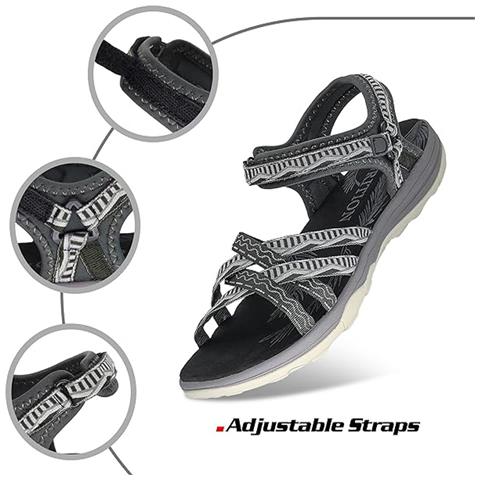 Sandali Estivi Donna Neri Taglia 39, Regolabili, Traspiranti E Antiscivolo - Foto 2