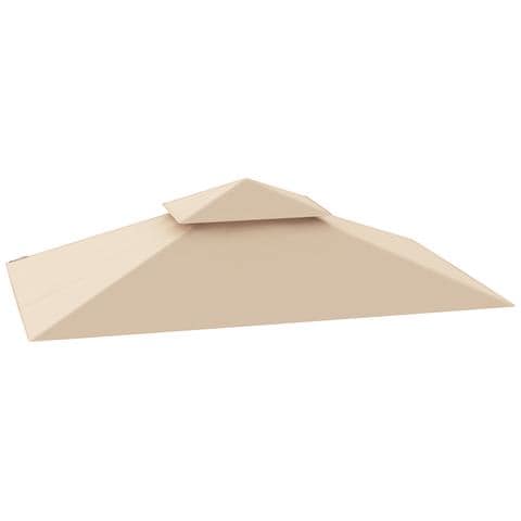 Copertura per Gazebo da Giardino per Barbecue 1.52x2.44 m a 2 Livelli in Poliestere 160gsm Beige - Foto 1