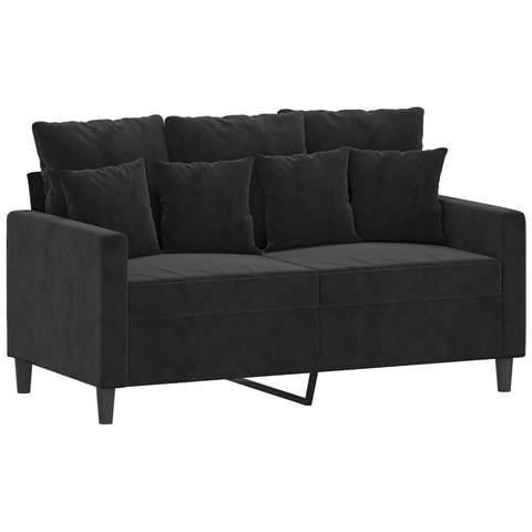 Set Di Divani 2 Pz Con Cuscini Nero In Velluto - Foto 3