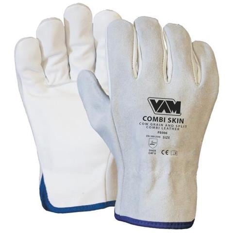 Coppia Guanti Combi Skin Pelle Fiore Crosta Bovina Taglia M/8 - Foto 1