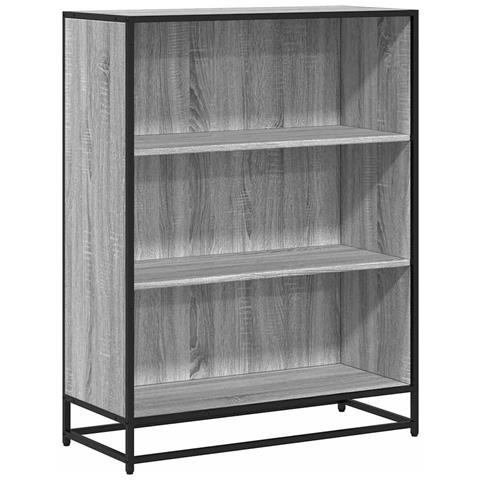 Libreria Grigio Sonoma 80,5x35x107,5 Cm In Legno Multistrato - Foto 2