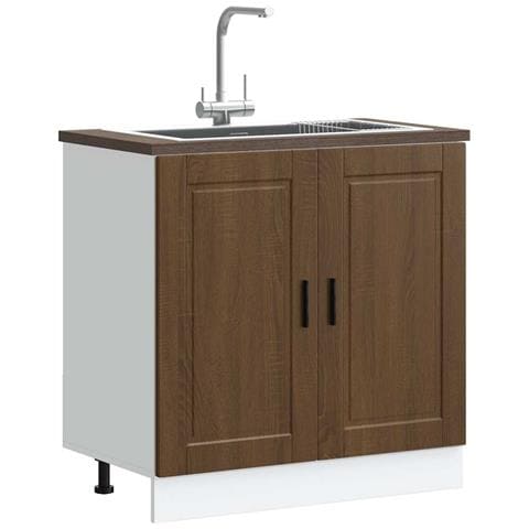 Mobile Base Lavello Porto Rovere Marrone 80x46x81,5 Cm - Foto 1
