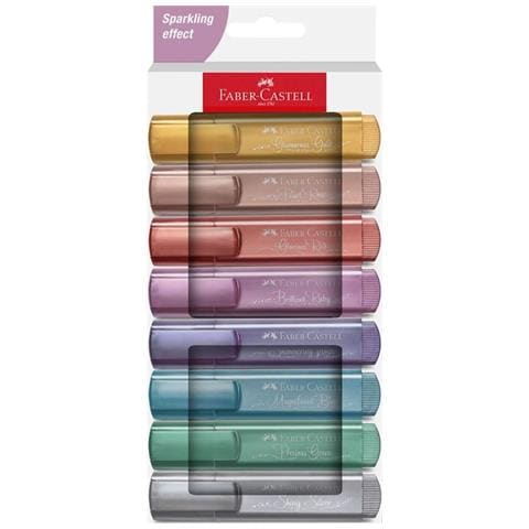 Faber-Castell Textliner 46 Metallic, 8 pz, Metallico, Multicolore, 1 mm, 5 mm, Inchiostro a base di acqua, Adolescenza - Foto 1