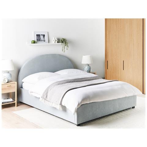 Letto Contenitore Ciniglia Vaucluse 160 X 200 Cm Azzurro - Foto 1