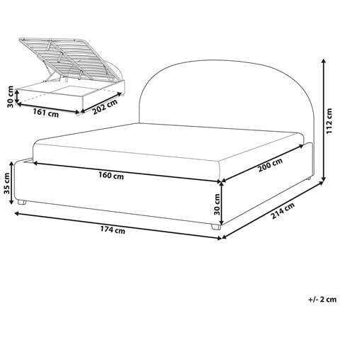 Letto Contenitore Ciniglia Vaucluse 160 X 200 Cm Azzurro - Foto 8