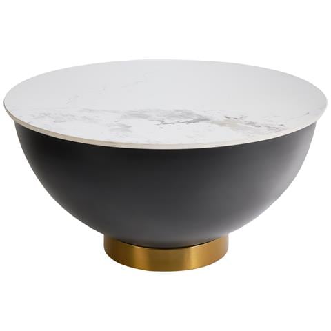 Tavolino Da Caffè Nadine Ceramica Nero Con Contenitore - Foto 2