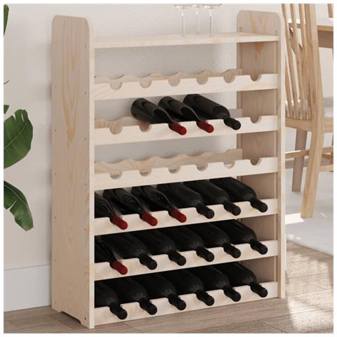 Lusso Casadino - Portavini Pannello Superiore 67,5x25x87 Cm Legno Massello Pino - Foto 2