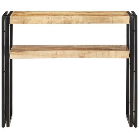 Tavolo Consolle 90x30x75 Cm In Legno Di Mango Grezzo - Foto 1