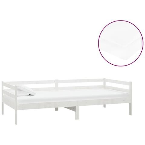 Divano Letto Con Materasso 90x200 Cm Bianco In Legno Di Pino - Foto 1