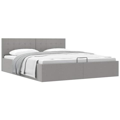 Giroletto Con Contenitore Grigio Chiaro In Tessuto 180x200 Cm - Foto 1