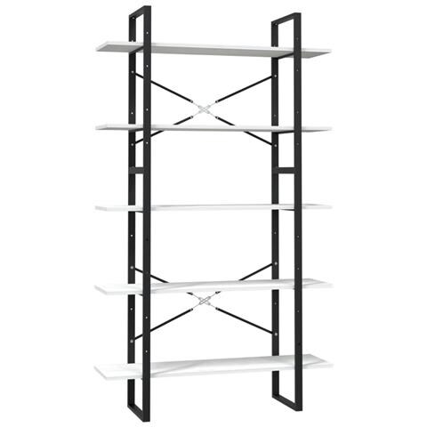 Lusso Casadino - Libreria A 5 Ripiani Bianca 100x30x175 Cm In Legno Di Pino - Foto 1