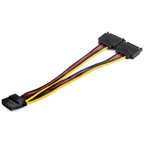 StarTech.com Cavo sdoppiatore di alimentazione da SATA a LP4 - Cavo splitter a 4 pin da LP4 a doppio cavo SATA - Rivestimento in PVC - Filo 18 AWG - Foto 1