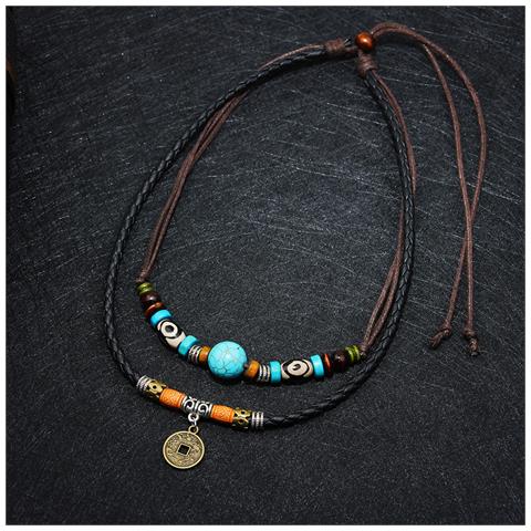 Collana Con Pendente A Moneta Bohemien - Foto 4