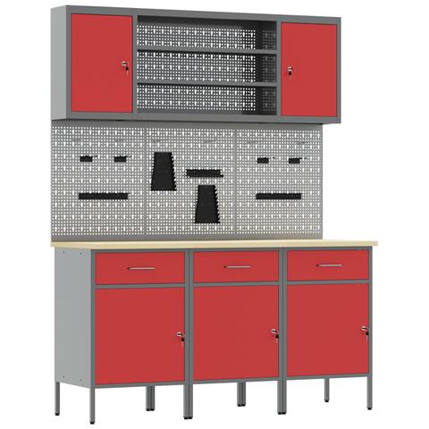 Set da lavoro in acciaio rosso da 7 pezzi di - Foto 1