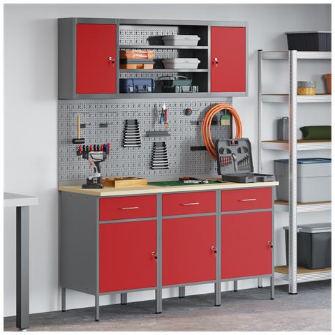 Set da lavoro in acciaio rosso da 7 pezzi di - Foto 2