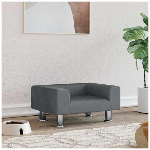 Lettino per Cani Grigio Chiaro 50x40x26,5 cm in Velluto - Foto 2