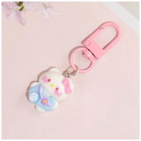 Set Di 10 Portachiavi Gatto Con Fiocco: Accessorio Kawaii Per Chiavi E Borse - Foto 2
