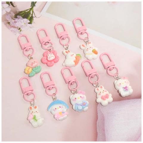 Set Di 10 Portachiavi Gatto Con Fiocco: Accessorio Kawaii Per Chiavi E Borse - Foto 5