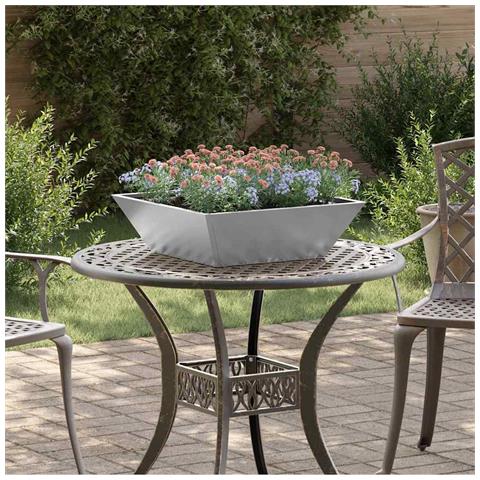 Vaso a Ciotola da Giardino 5 pcs Argento 50 x 50 x 15 cm - Foto 2