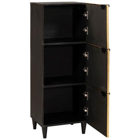 Mobile laterale con archiviazione Nero e Oro 40 x 33.5 x 110 cm - Foto 2