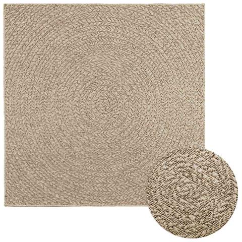 Tappeto ZIZUR Beige 120x120 cm Aspetto Iuta Interni ed Esterni - Foto 1