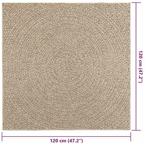 Tappeto ZIZUR Beige 120x120 cm Aspetto Iuta Interni ed Esterni - Foto 9