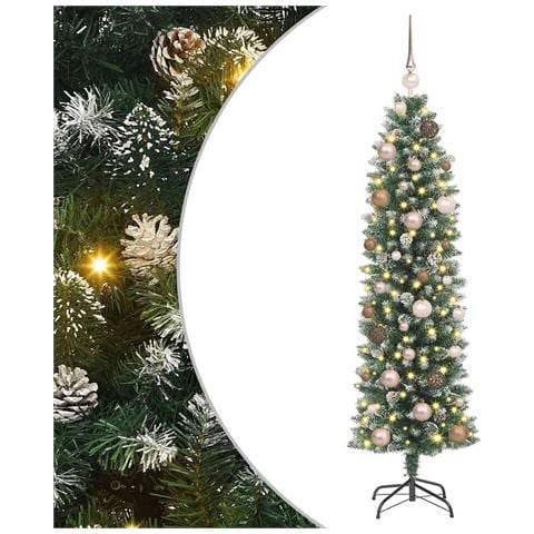 Albero di Natale Artificiale Sottile Verde 150 cm - Foto 1