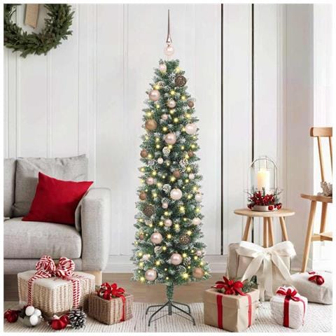 Albero di Natale Artificiale Sottile Verde 150 cm - Foto 2