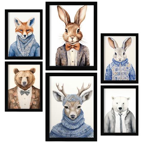 Set Di 6 Stampe Abiti In Set Per Bambini, Dipinti Decorativi Estetici Per Il Tuo Soggiorno, Camera Da Letto, Casa A3 & A4 Cornice Nera - Foto 1